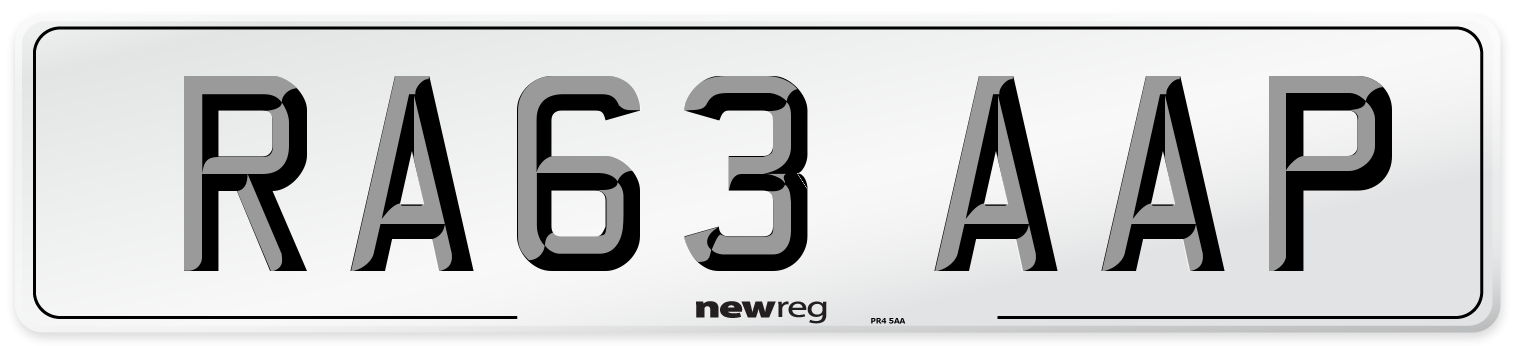 RA63 AAP Number Plate from New Reg